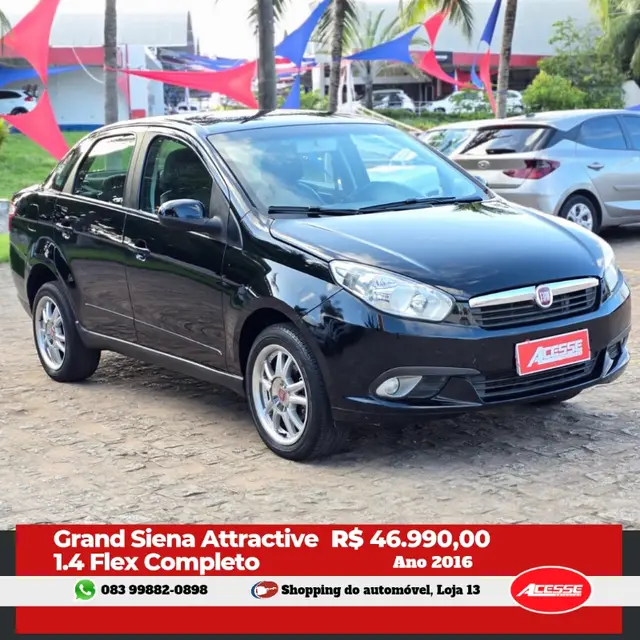 Carro Fiat Grand Siena 2016 Evo Attractive 1.4 8V (Flex)