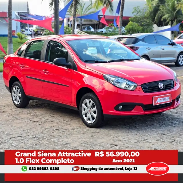 Carro Fiat Grand Siena 2021 Attractive 1.0 (Flex)