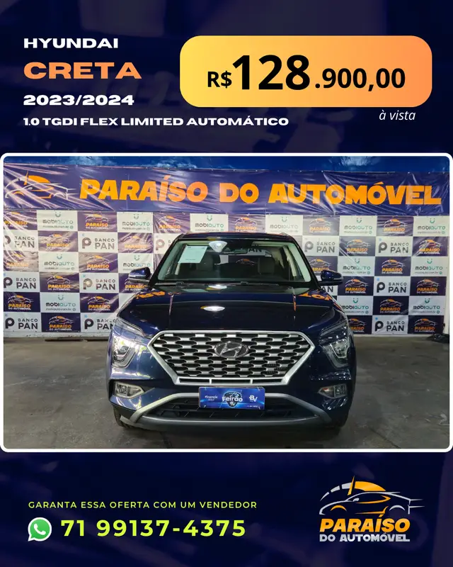 Carro Hyundai Creta 2024 Limited 1.0 Turbo (Aut) (Flex)