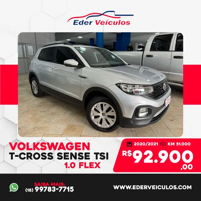 Carro Volkswagen T-Cross 2021 1.0 200 TSI Sense (Aut) (Flex)