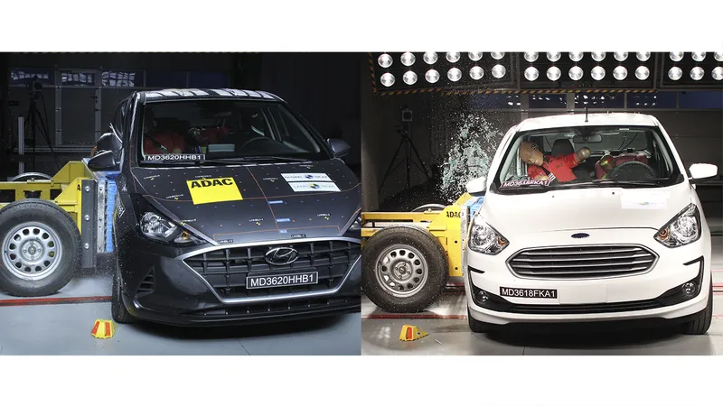 Hyundai HB20 e Ford Ka zeram teste mais rígido de segurança