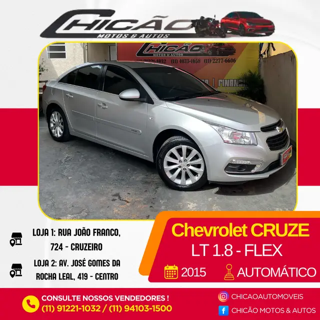 Carro Chevrolet Cruze 2015 LT 1.8 16V Ecotec (Flex)