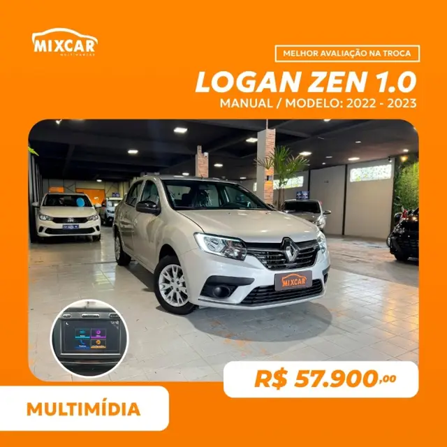 Carro Renault Logan 2023 Zen 1.0 12V SCe (Flex)