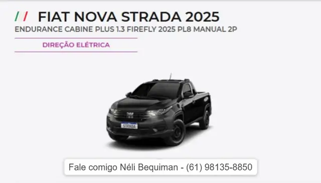 Carro Fiat Strada 2025 Endurance 1.3 Flex 8V CS