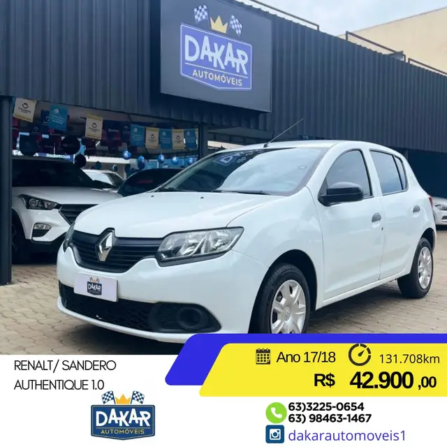 Carro Renault Sandero 2018 Authentique 1.0 12V SCe (Flex)