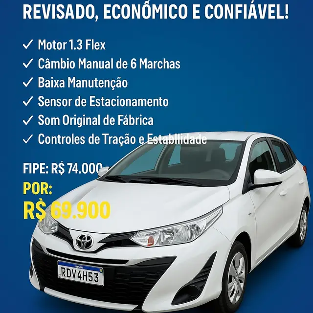 Carro Toyota Yaris 2020 1.3 XL Live (Flex)