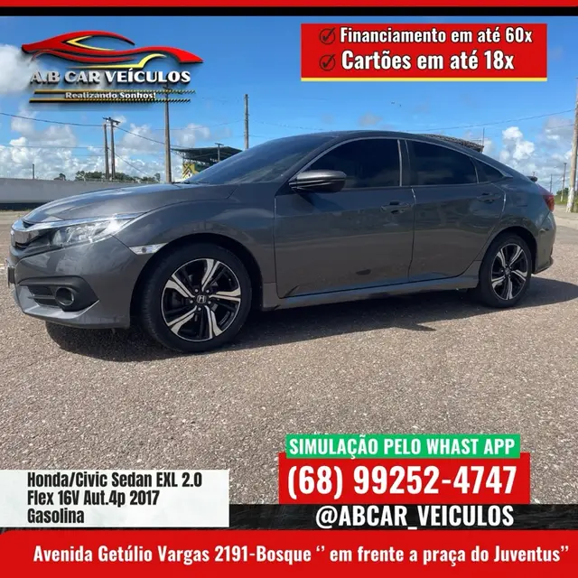 Carro Honda Civic 2017 EXL 2.0 i-VTEC CVT