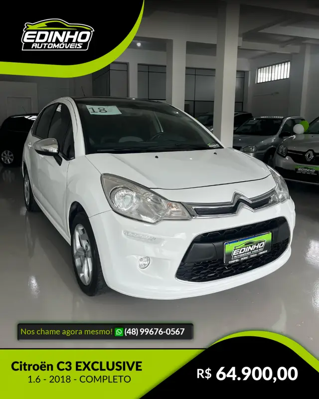 Carro Citroën C3 2018 Exclusive 1.6 VTI 120 (Flex) (Aut)