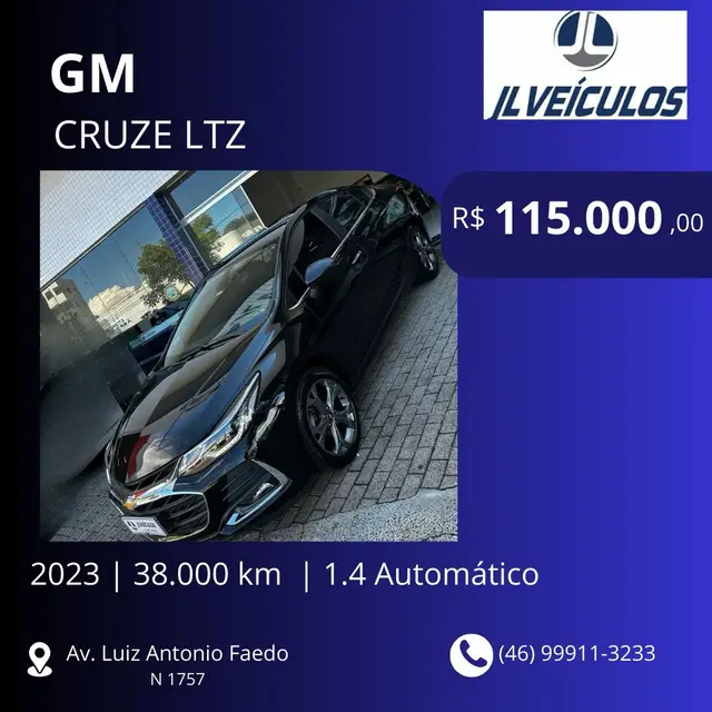 Carro Chevrolet Cruze 2023 LTZ 1.4 Turbo (Aut.)