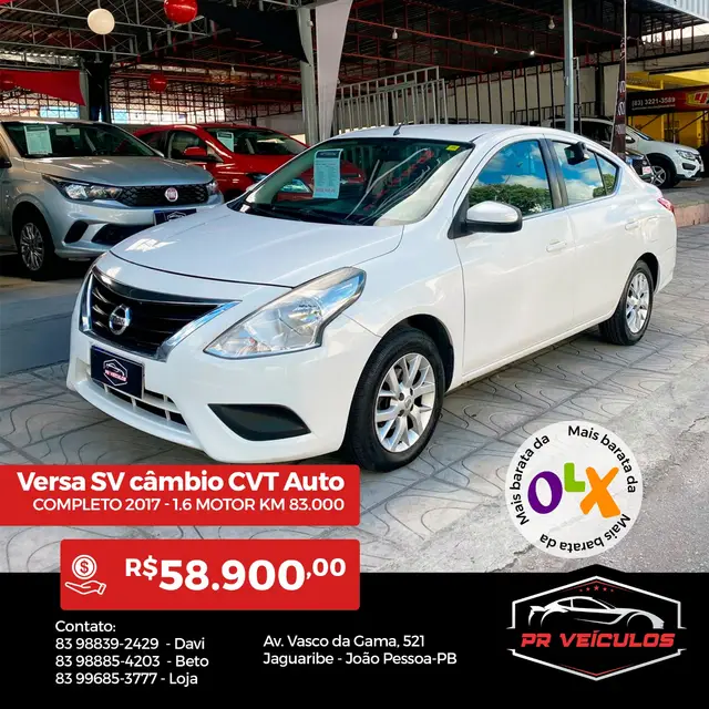 Carro Nissan Versa 2017 1.6 16V SV FlexStart CVT (Flex)