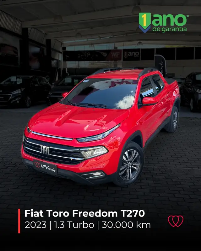 Carro Fiat Toro 2023 Freedom 1.3 T270 4x2 Flex Aut.