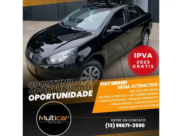 Carro Fiat Grand Siena 2021 Attractive 1.0 (Flex)