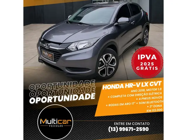 Carro Honda HR-V 2018 LX CVT 1.8 I-VTEC FlexOne