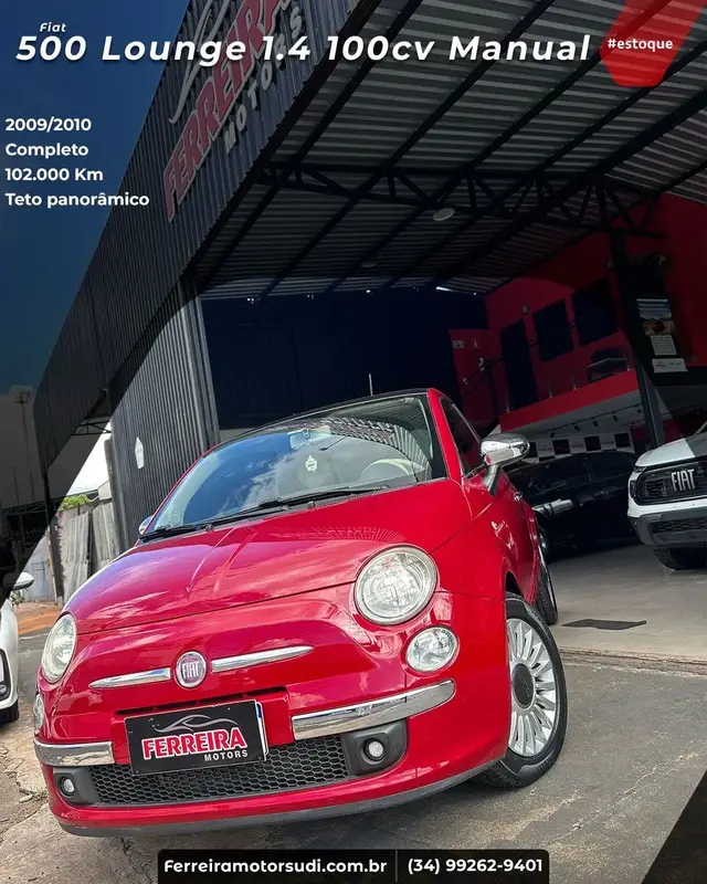 Carro Fiat 500 2010 Lounge 1.4 16V