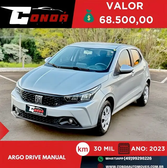 Carro Fiat Argo 2023 Drive 1.0 (Flex)