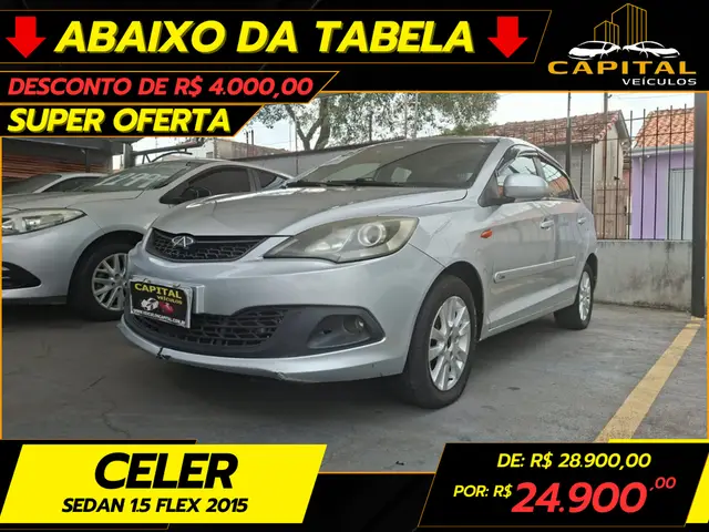 Carro CAOA Chery Celer 2015 Sedan 1.5 16V (Flex)