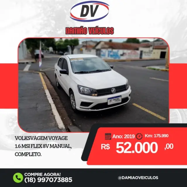 Carro Volkswagen Voyage 2019 1.6 MSI 8V (Flex)