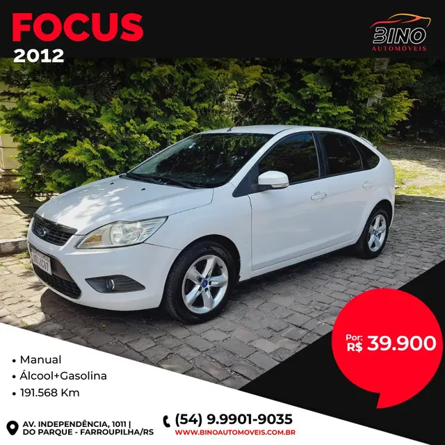 Carro Ford Focus Hatch 2012 GLX 1.6 16V (Flex)
