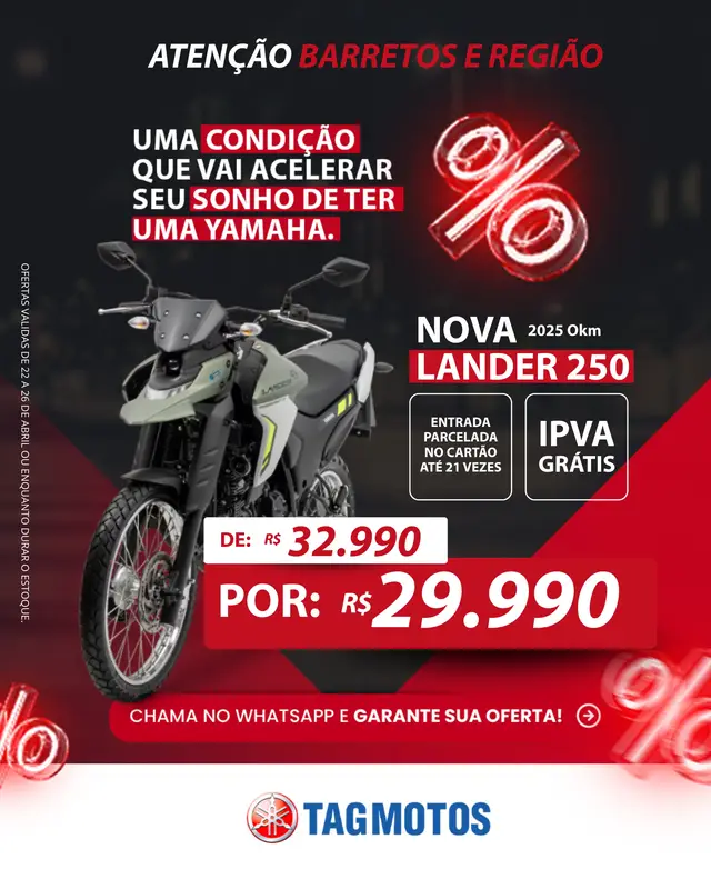 Carro Yamaha XTZ 250 Lander 2025 Connected