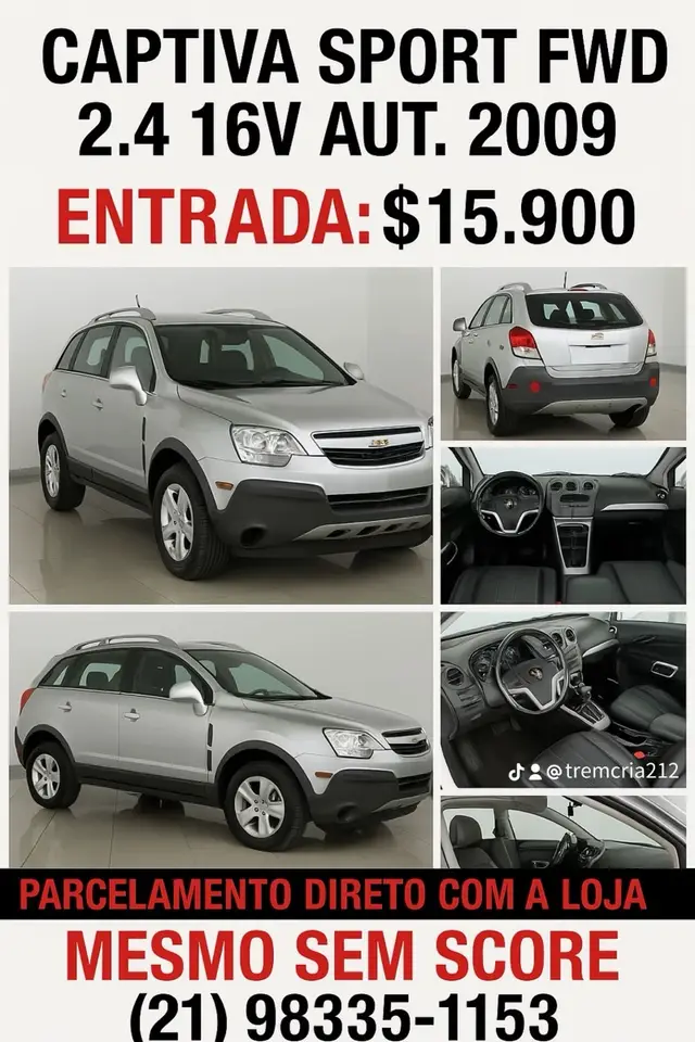 Carro Chevrolet Captiva 2009 Sport 2.4 16V (Aut)