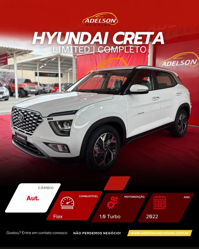 Carro Hyundai Creta 2022 Limited 1.0 Turbo (Aut) (Flex)