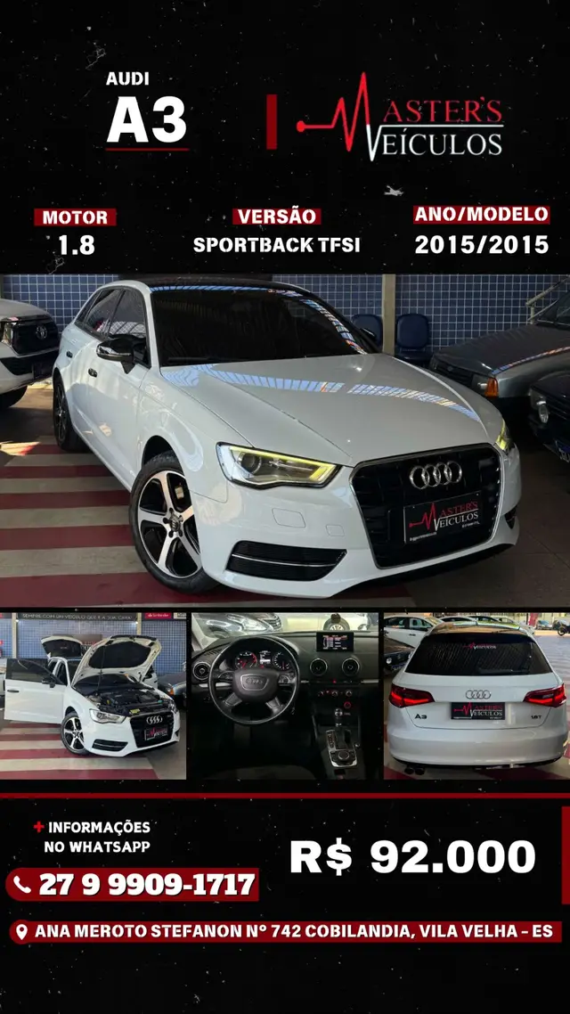 Carro Audi A3 Sportback 2015 A3 1.8 TFSI Sportback Ambition S Tronic