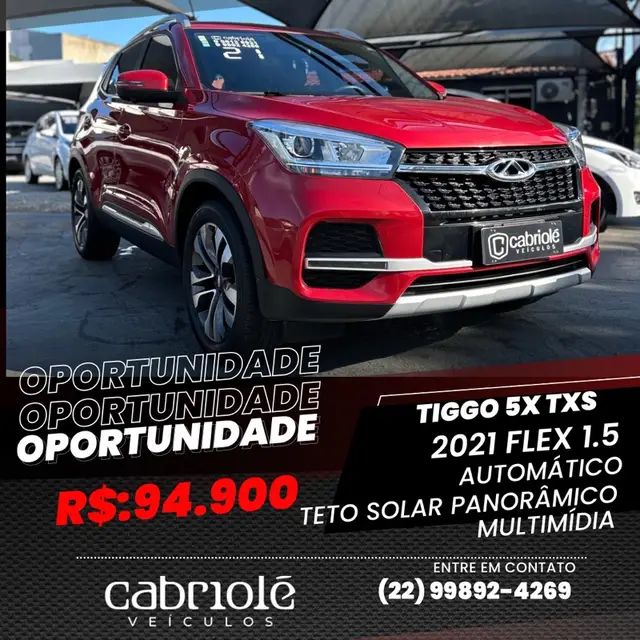 Carro CAOA Chery Tiggo 5X 2021 1.5 TXS Turbo Flex (Aut)