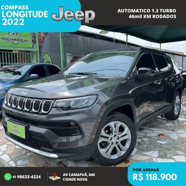 Carro Jeep Compass 2022 Longitude 1.3 T270 (Aut) (Flex)