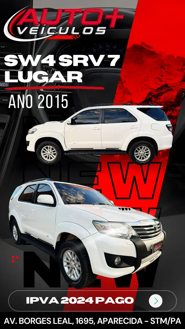 Carro Toyota SW4 2015 Hilux  3.0 TDI 4x4 SRV 5L