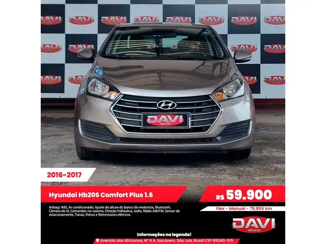 Carro Hyundai HB20S 2017 1.6 Comfort Plus (Flex)