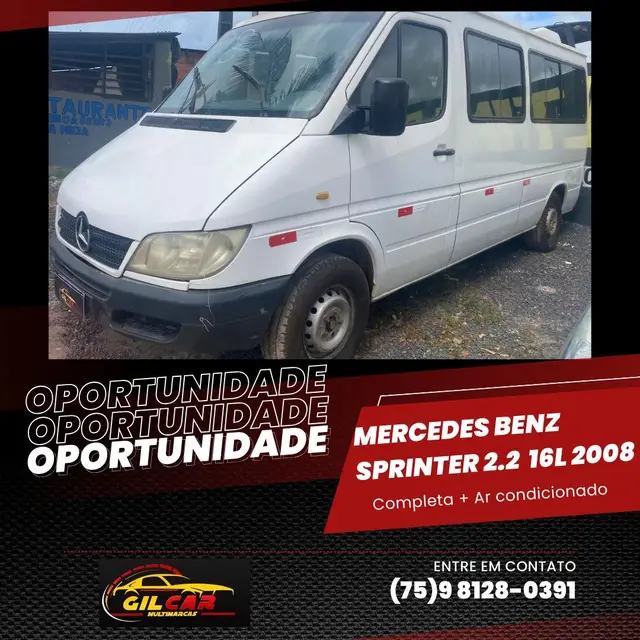 Carro Mercedes-Benz Sprinter 2008 VAN 313 2.2 Luxo (Longa)