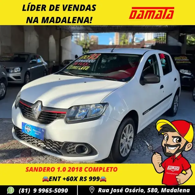 Carro Renault Sandero 2018 Authentique 1.0 12V SCe (Flex)