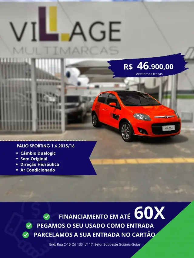Carro Fiat Palio 2016 Sporting 1.6 16V (Flex)