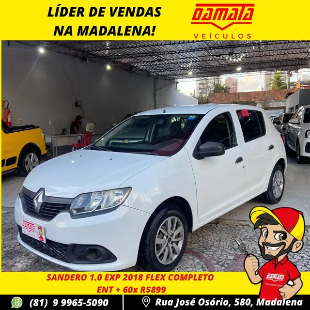 Carro Renault Sandero 2018 Authentique 1.0 12V SCe (Flex)