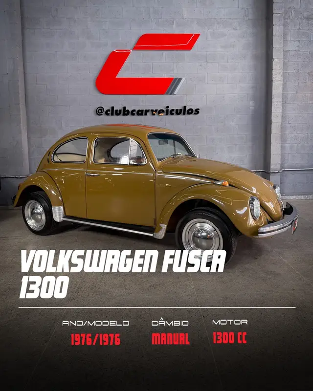 Carro Volkswagen Fusca 1976 1300
