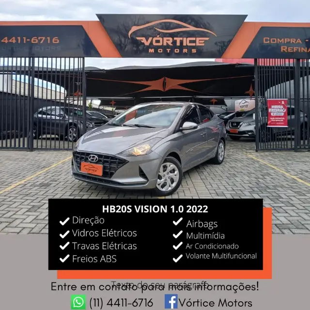 Carro Hyundai HB20S 2022 1.0 Vision (Flex)