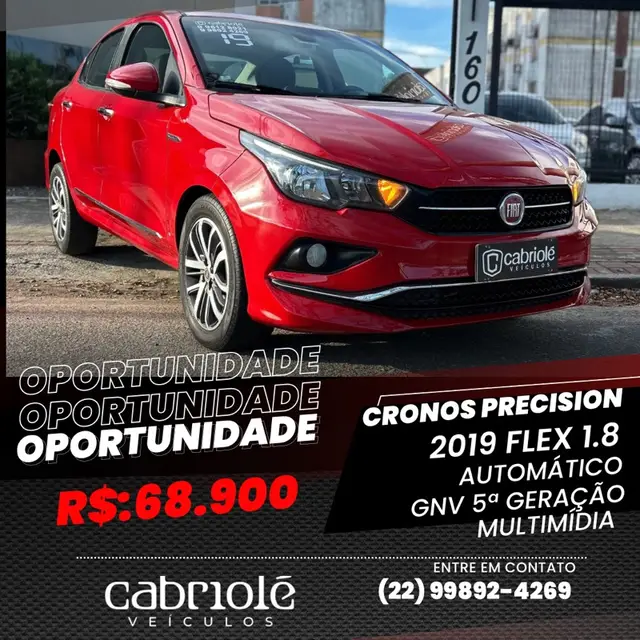 Carro Fiat Cronos 2019 1.8 Precision E.Torq AT6 (Flex)