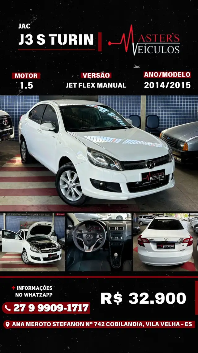 Carro JAC J3 2015 1.5 16V VVT S Jet Flex