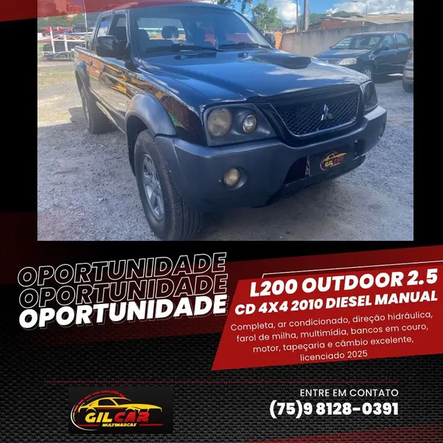 Carro Mitsubishi L200 Triton Outdoor 2010 L 200 Outdoor HPE 4x4 2.5 (cab. dupla)