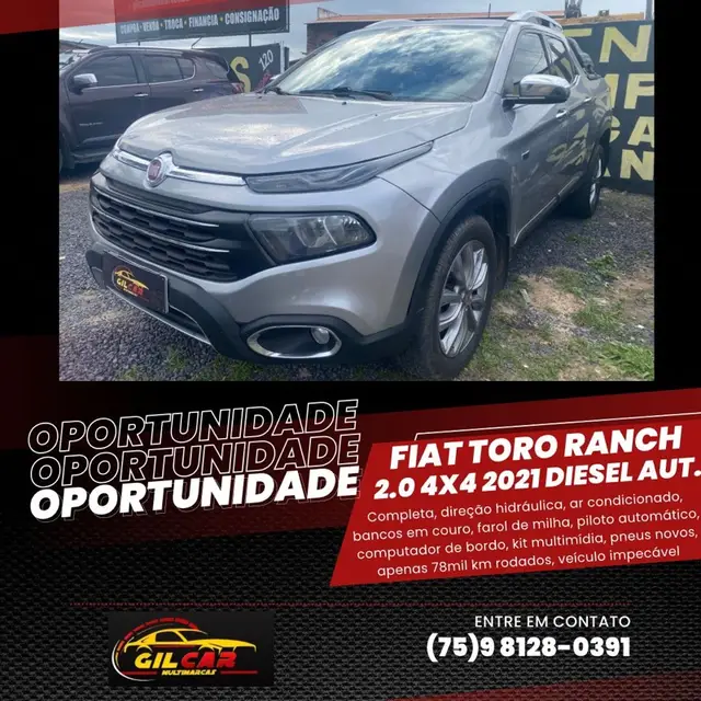 Carro Fiat Toro 2021 2.0 TDI Ranch Auto 4WD
