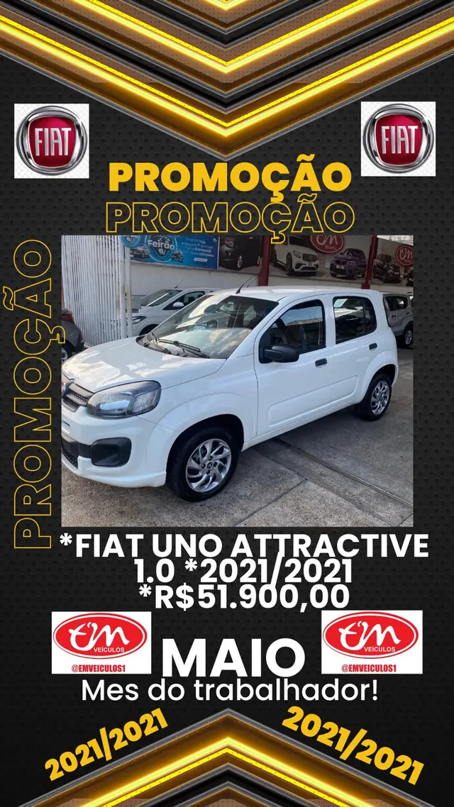 Carro Fiat Uno 2021 Attractive 1.0