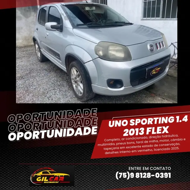 Carro Fiat Uno 2013 Sporting 1.4 8V (Flex) 4p