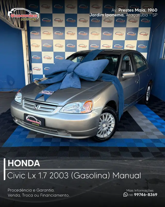 Carro Honda Civic 2003 Sedan LX 1.7 16V
