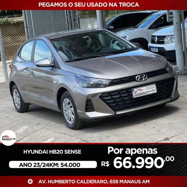 Carro Hyundai HB20 2024 Sense 1.0 (Mec.)