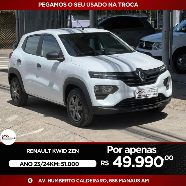 Carro Renault Kwid 2024 Zen 1.0 12v SCe (Flex)