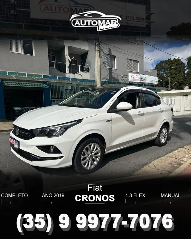 Carro Fiat Cronos 2019 1.3 Drive Firefly (Flex)