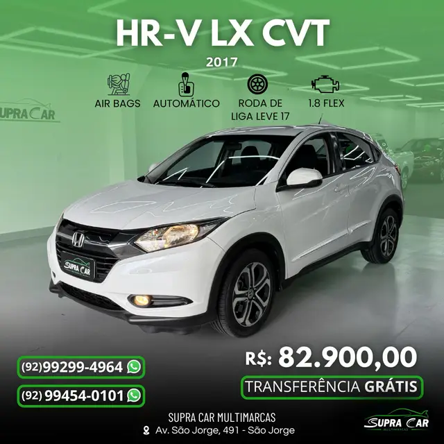 Carro Honda HR-V 2017 LX CVT 1.8 I-VTEC FlexOne