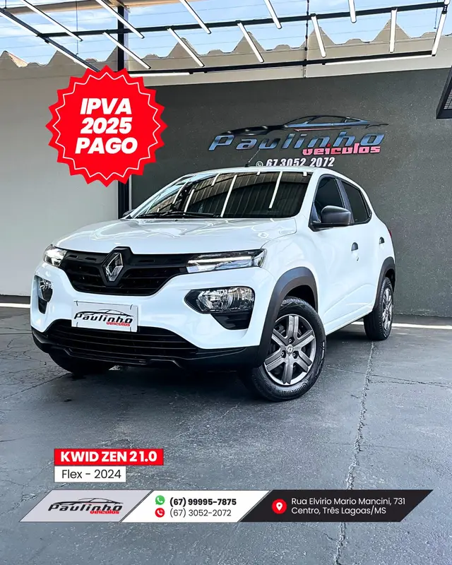 Carro Renault Kwid 2024 Zen 1.0 12v SCe (Flex)