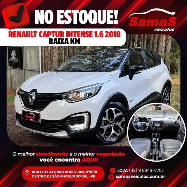 Carro Renault Captur 2018 Intense 1.6 16v SCe CVT (Flex)