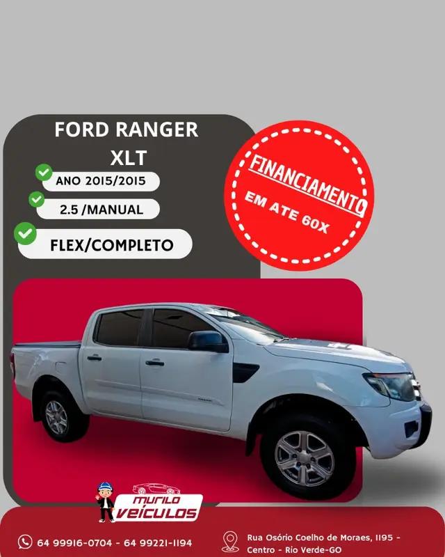 Carro Ford Ranger Cabine Dupla 2015 Ranger 2.5 Flex 4x2 CD XLT